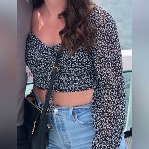 Black Floral Butterfly Shirt